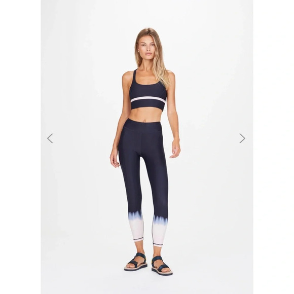 The Upside SEAWATER DIP DYE MIDI PANT 7/8 Leggings Indigo High Waist Small - Picture 3 of 10